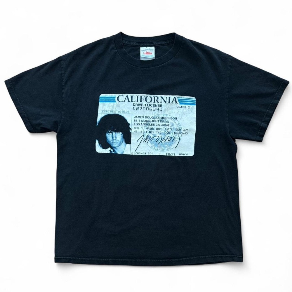 Vintage 2003 Jim Morrison Moonlight Drive Black T-Shirt Size LRG 20.5x26